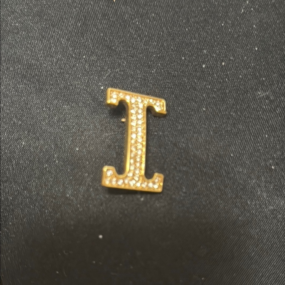 Gold and Silver Letter 'I' Brooch